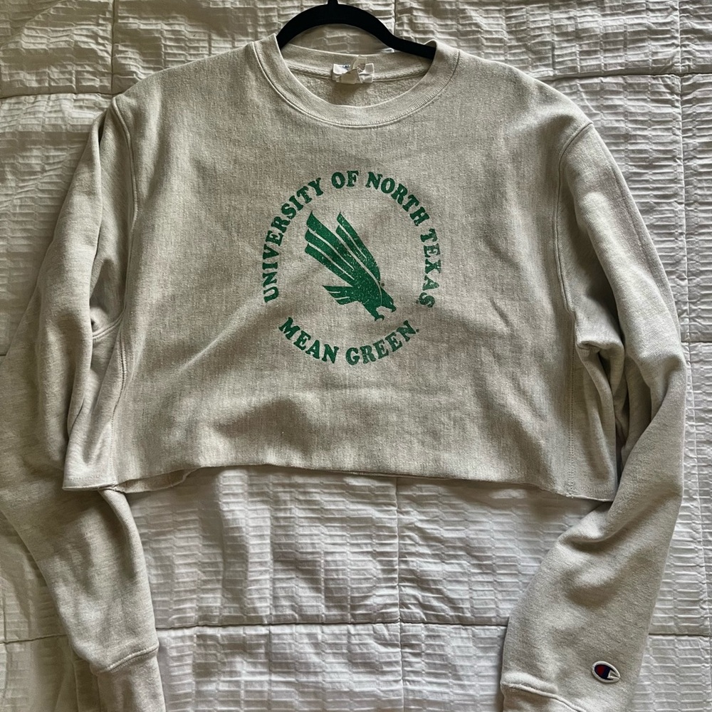 UNT Champion Cropped Crewneck